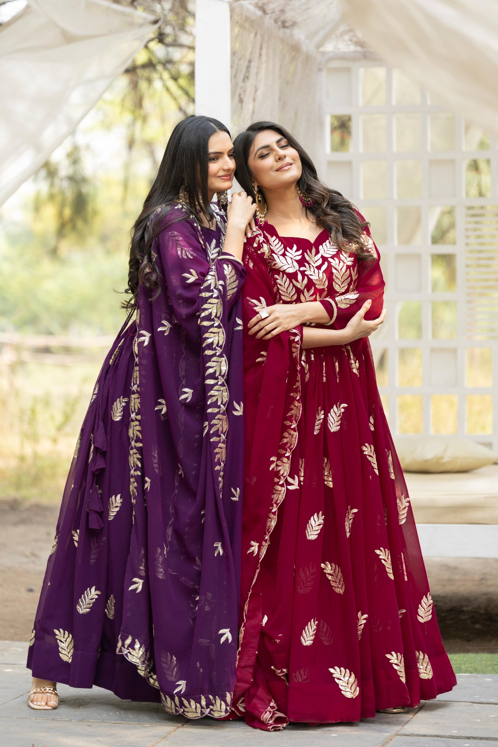 ILF The Velvet-Petal Georgette Gown Set