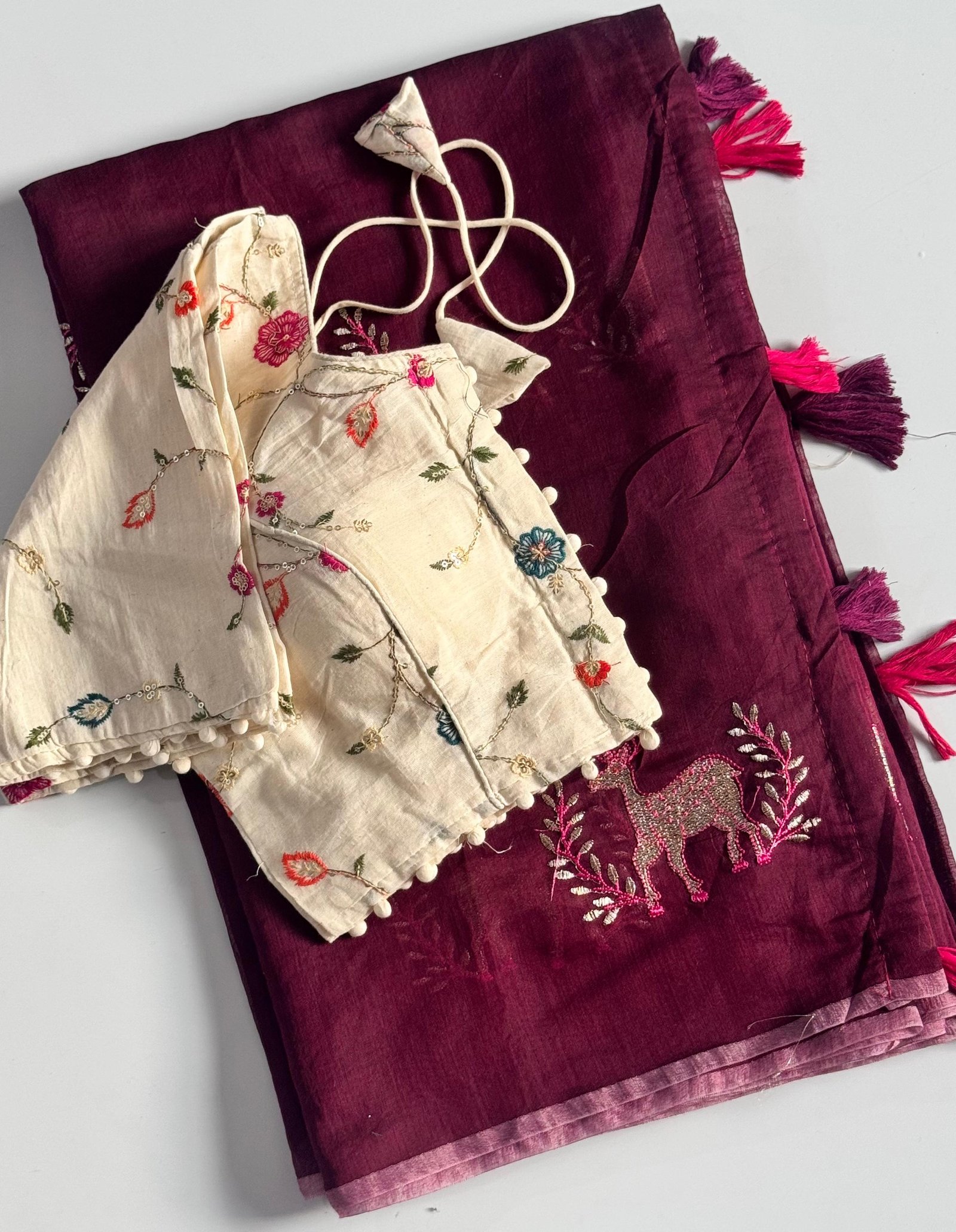ILF Graceful Hiran Chanderi Silk Saree Set