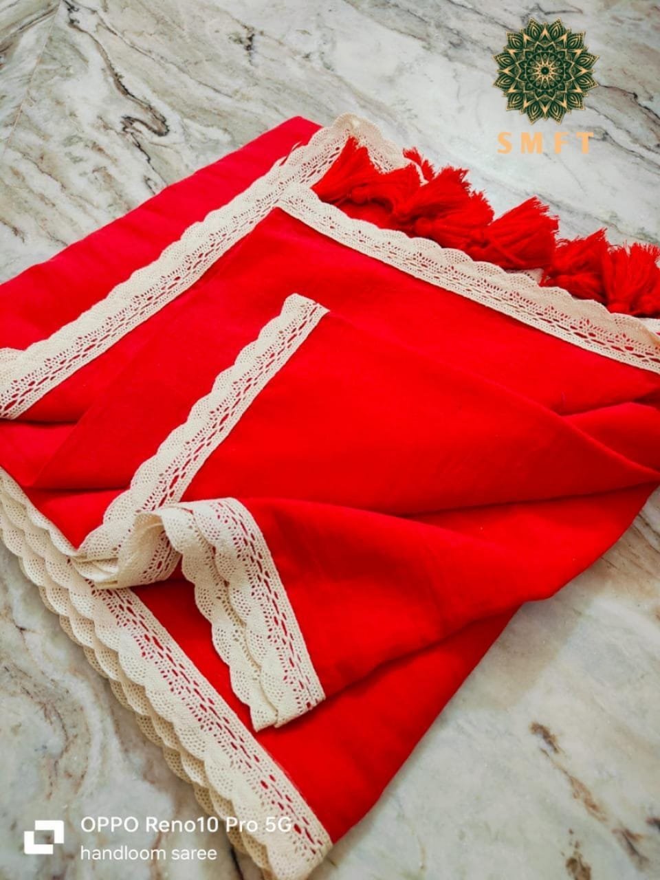 Pure Mulmul Cotton Saree with Designer Lace Border