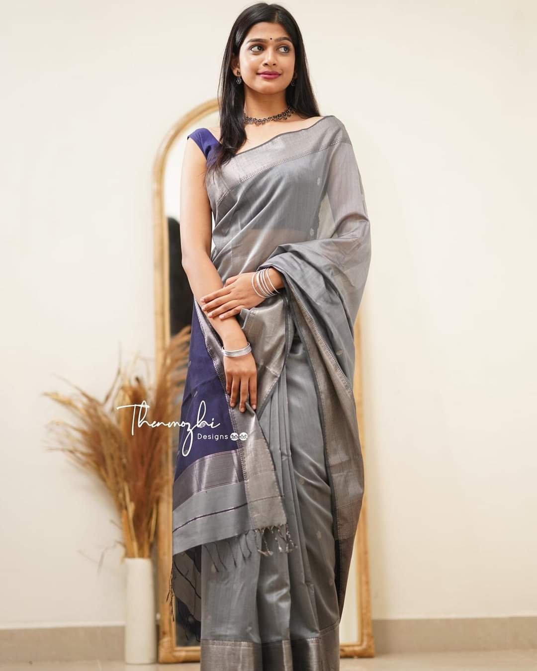 Exclusive Handloom Pure Cotton Silk Maheshwari Saree