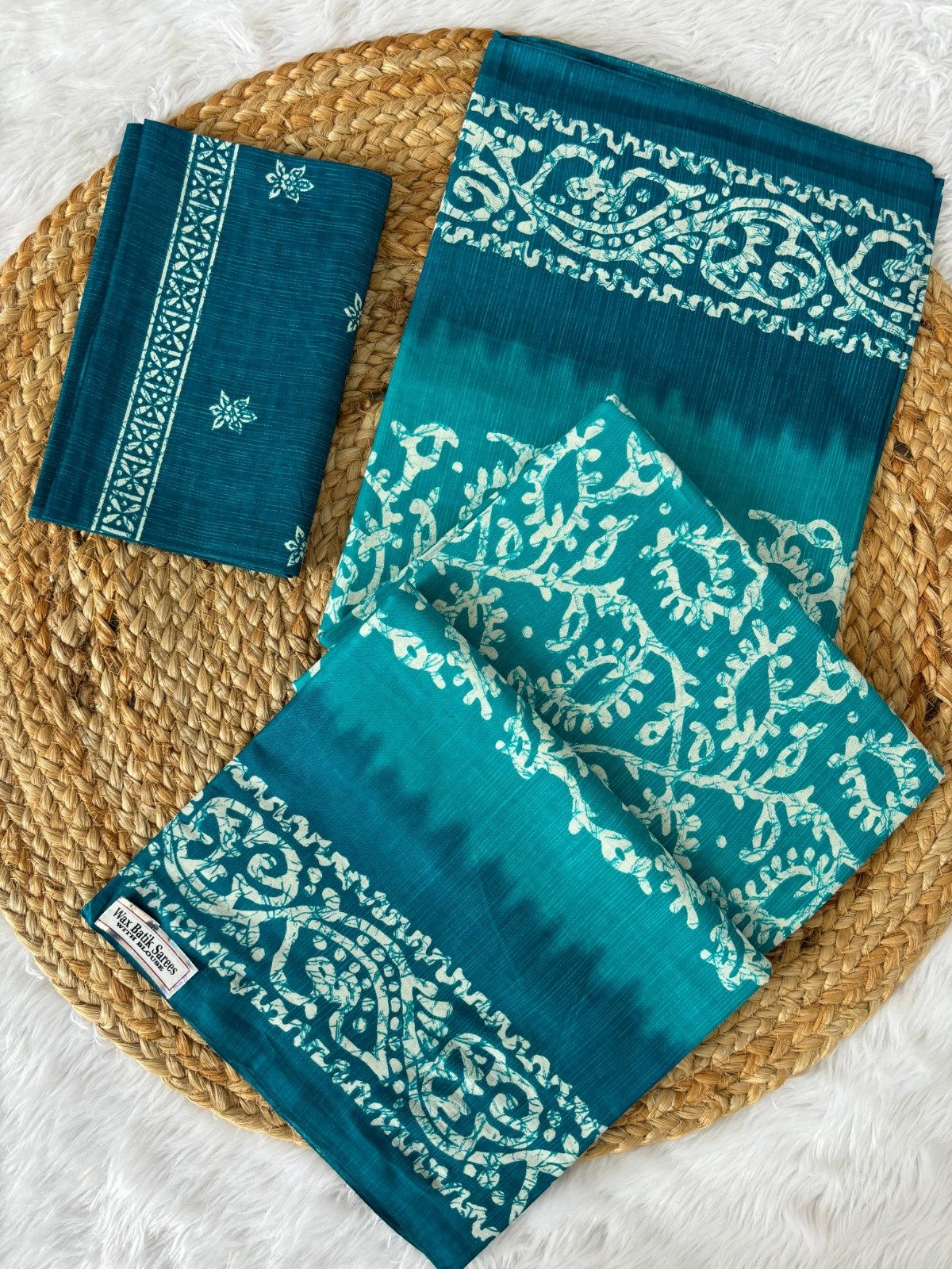 Premium Handcrafted Wax Batik Pure Mulmul Cotton Saree