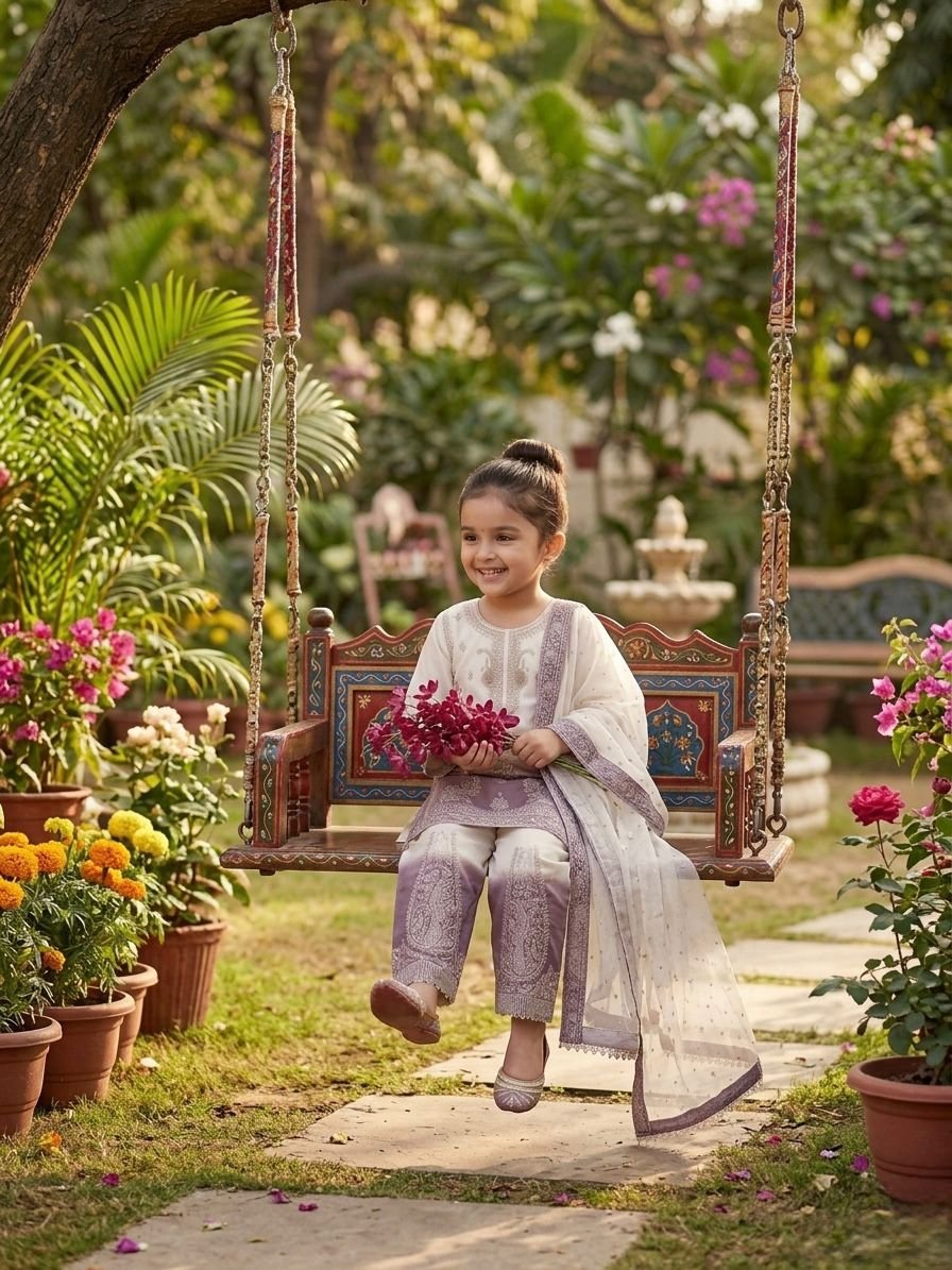 Mini Diva: Premium Georgette Embroidered Kids' Top & Palazzo Set (3-15 Years)