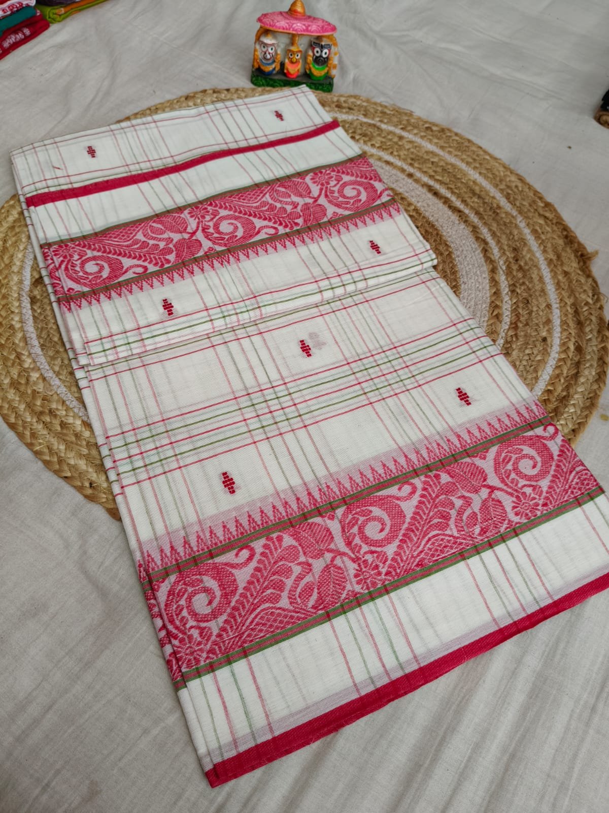 Premium Dhaniyakhali Pure Cotton Handloom Saree - Ethnic Heritage Collection