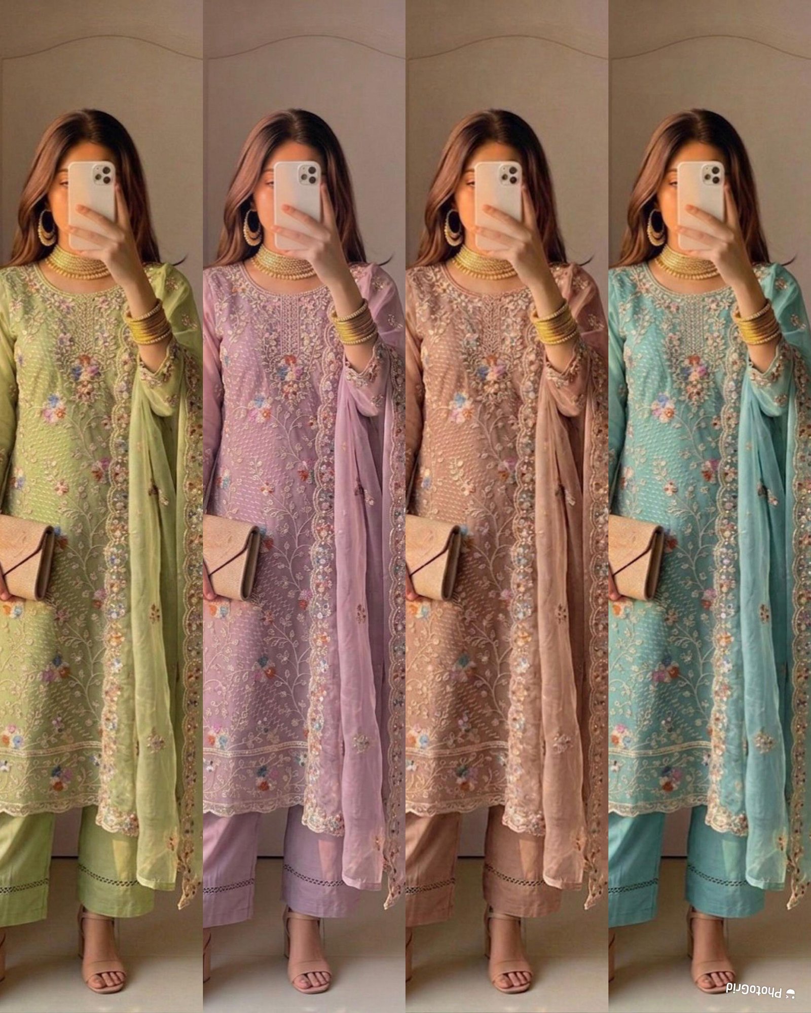 Anaya Vol. 3 | Designer Organza Silk Straight Suit with Heavy Embroidery & Sequence Work