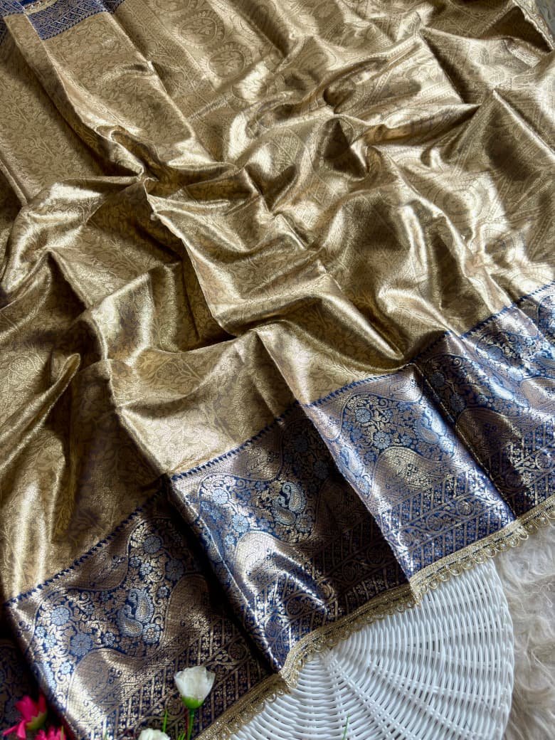 Celebrity-Inspired Premium Banarasi Soft Tissue Silk Saree with Rich Pallu