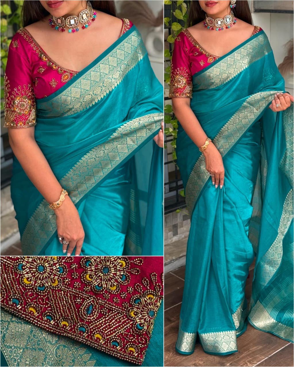 Celebrity-Inspired Premium Banarasi Soft Tissue Silk Saree with Rich Pallu