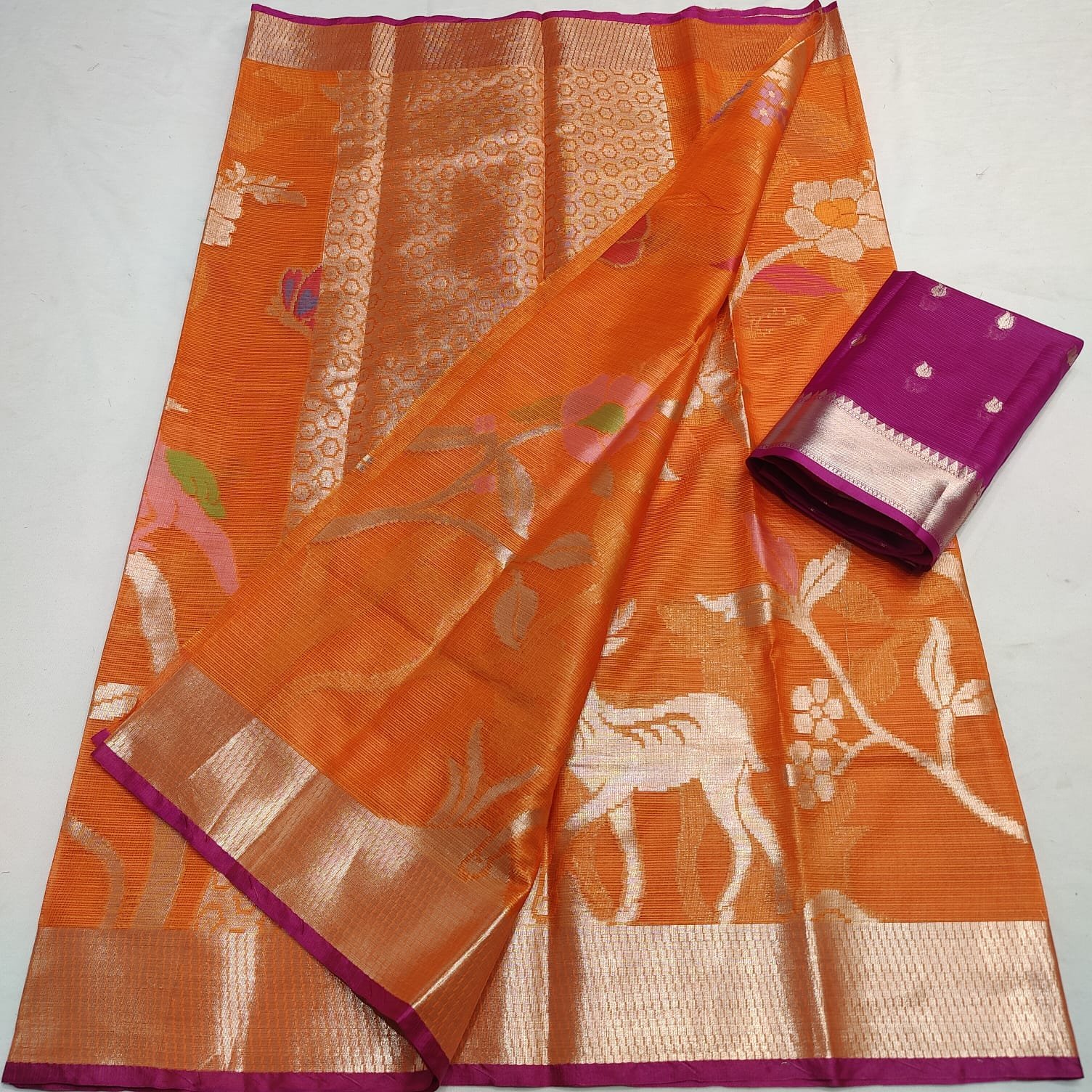 Premium Kota Doria Soft Silk Woven Saree Code-K.S.M.