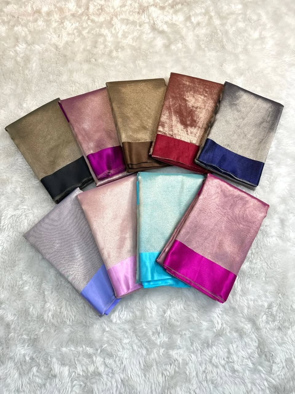 Exclusive Banarasi Tissue Soft Saree with Satin Border Code !! F.B.S.