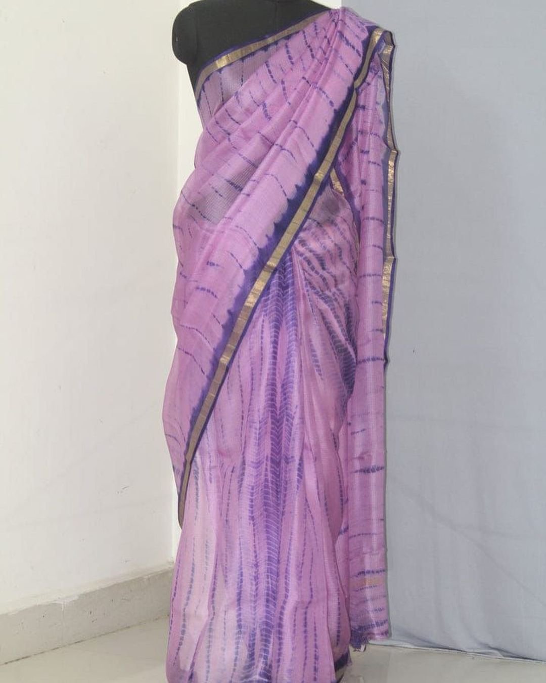 Pure Kota Doria Silk Shibori Leheriya Saree Code-K.S.M.