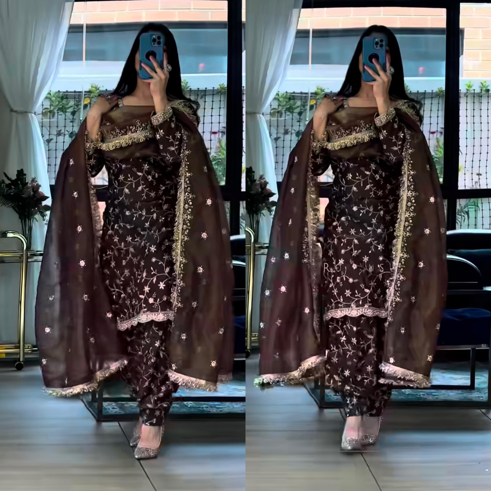 Pure Frendy Silk Patiala Suit with Heavy Embroidery Code !! F.B.S.S.