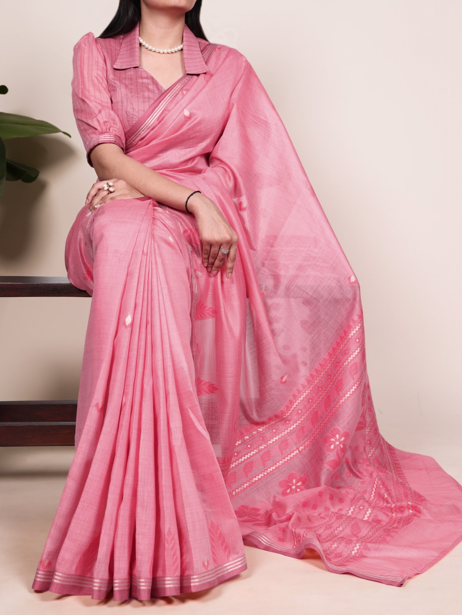 Premium Cotton Silk Saree with Royal Zari Weaving and Designer Pallu Code !! F.B.S.