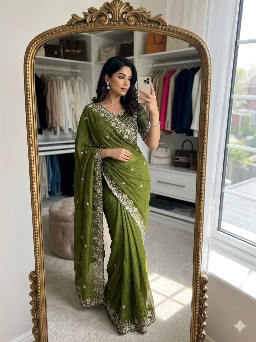 Elegant Soft Crush Silk Saree (Code: F.B.S.)