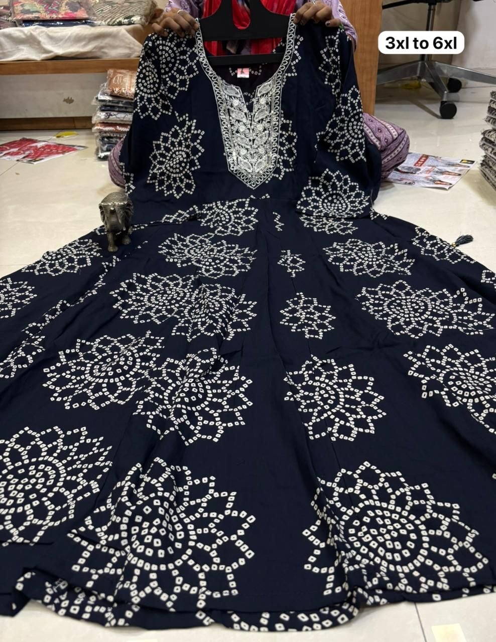 Elegant Premium Rayon Anarkali Gown with Handwork Yoke Code !! F.B.K.