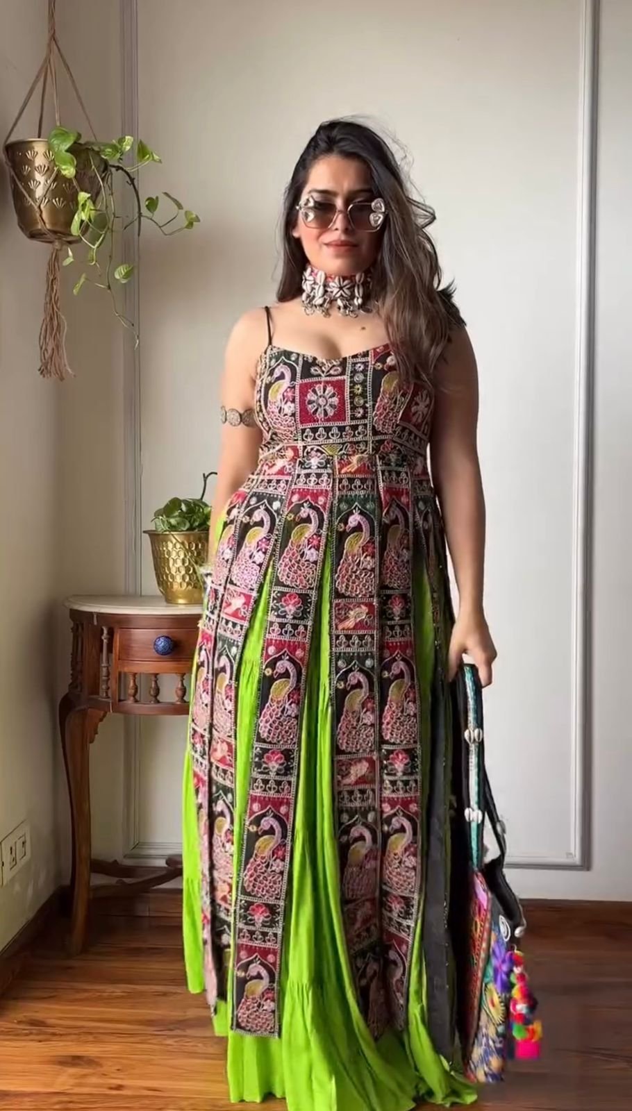 Exquisite Peacock-Motif Embroidered Lehenga Set with Banglore Silk Top Code-R.T.C.
