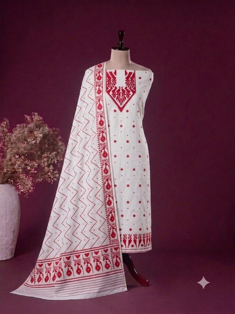 Premium Unstitched Vyscos Khadi Salwar Suit Set Code !! T.T.G.C.