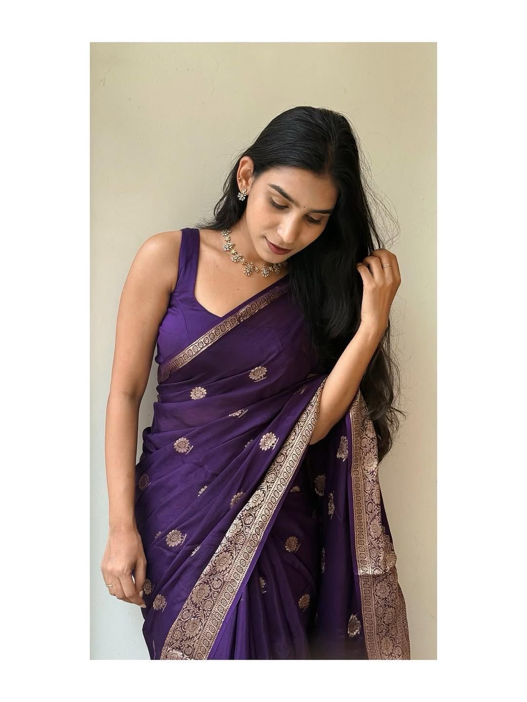 Elegant Pure Viscose Soft Crepe Silk Saree with Matching Blouse Code !! F.B.S.