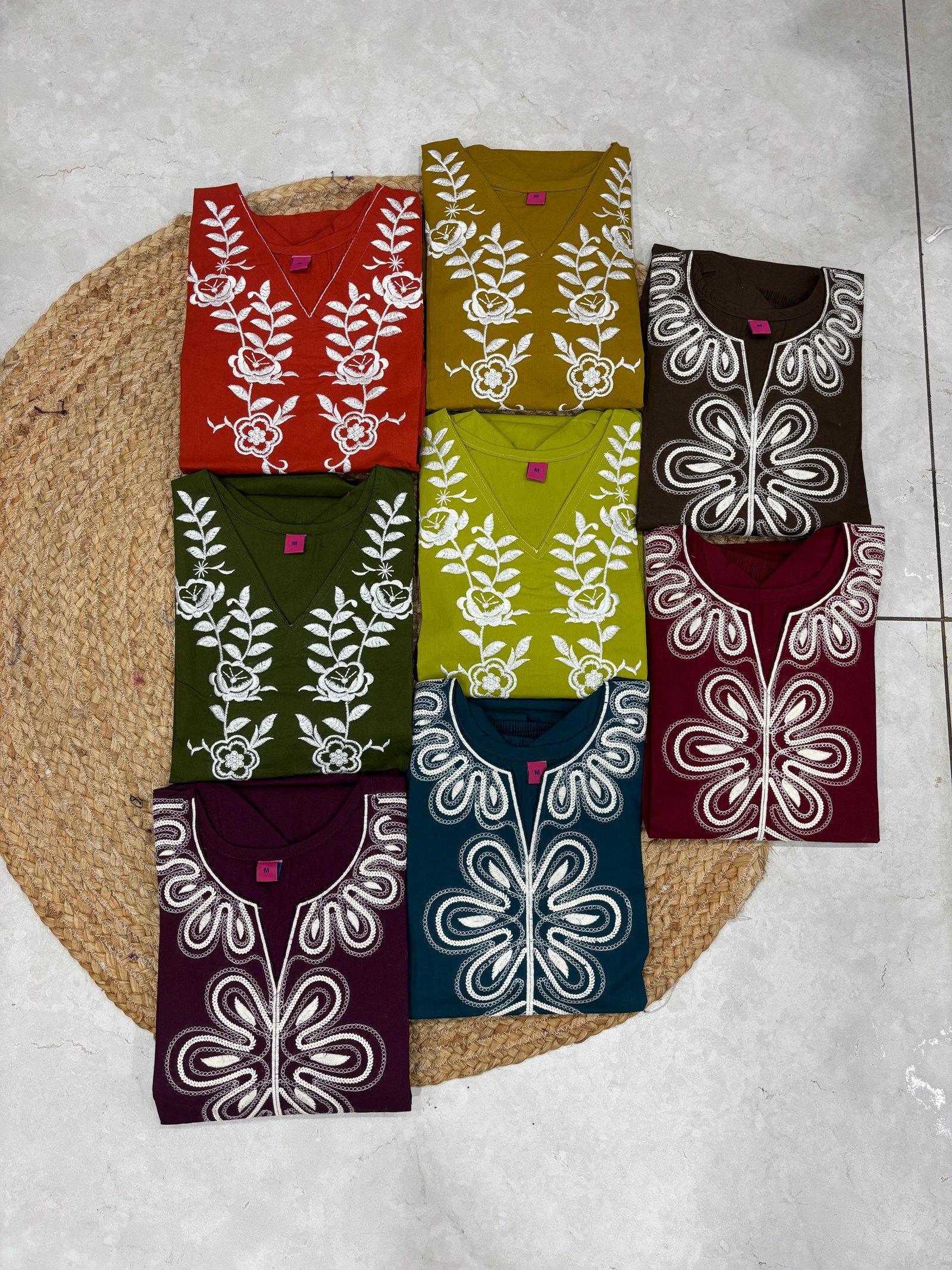 Contemporary Dabu Cotton Embroidered Co-ord Set Code !! F B.W.