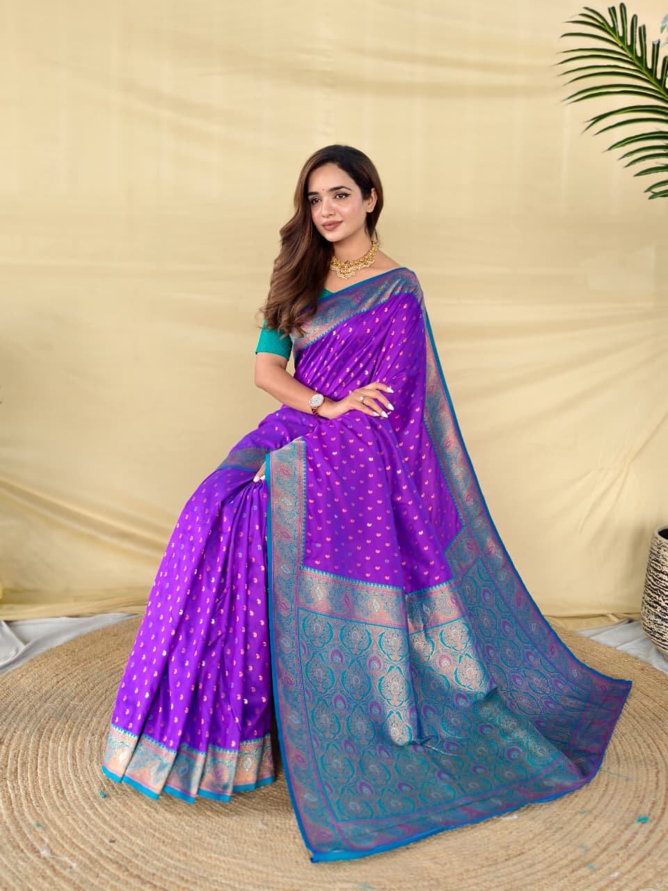 Elegant Pure Soft Paithani Silk Saree with Contrast Weaving Code-A.P.F.