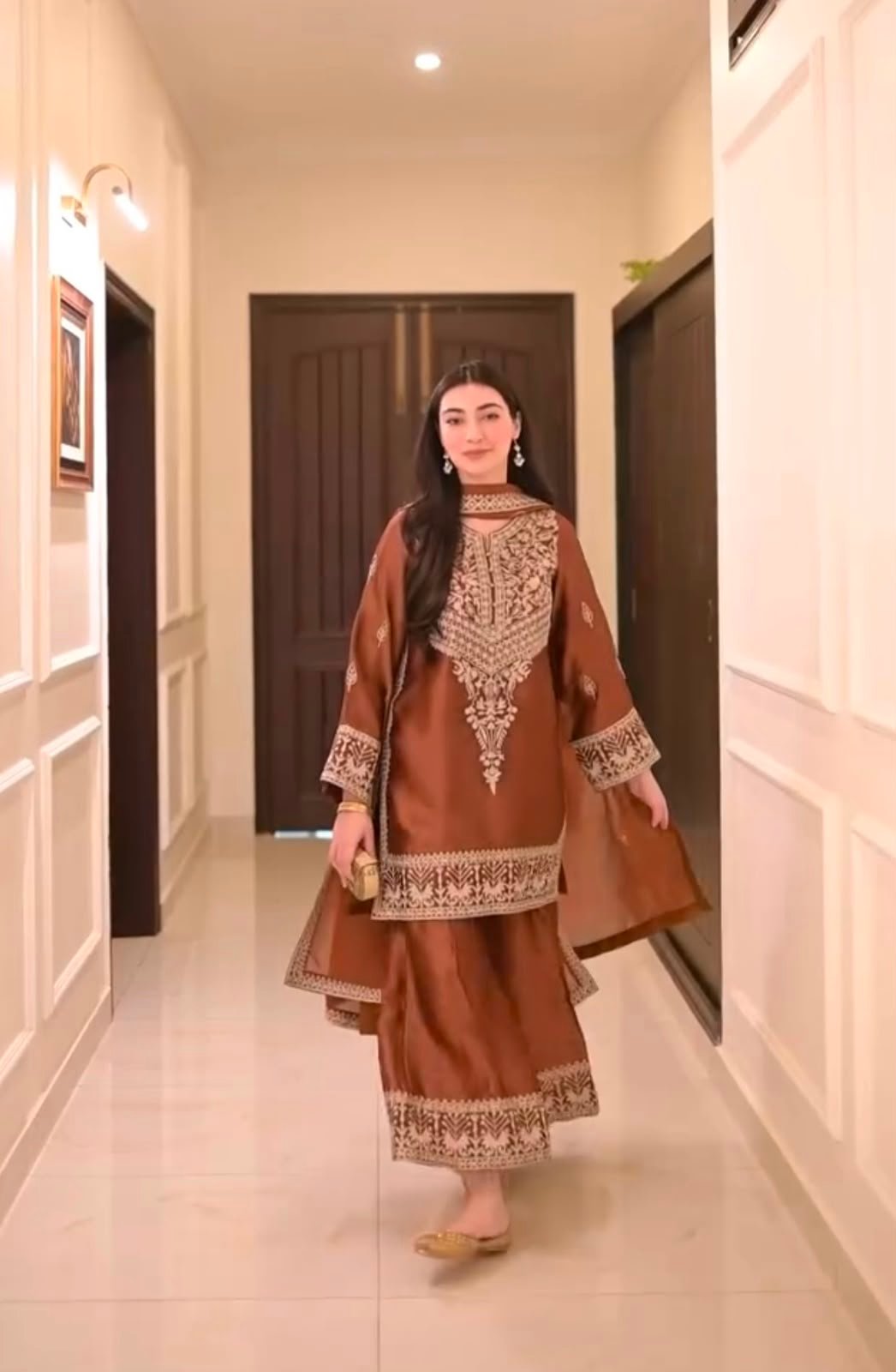 Designer Pure Chinon Silk Embroidered Party Wear Co-Ord Set with Dupatta Code !! F.B.S.S.