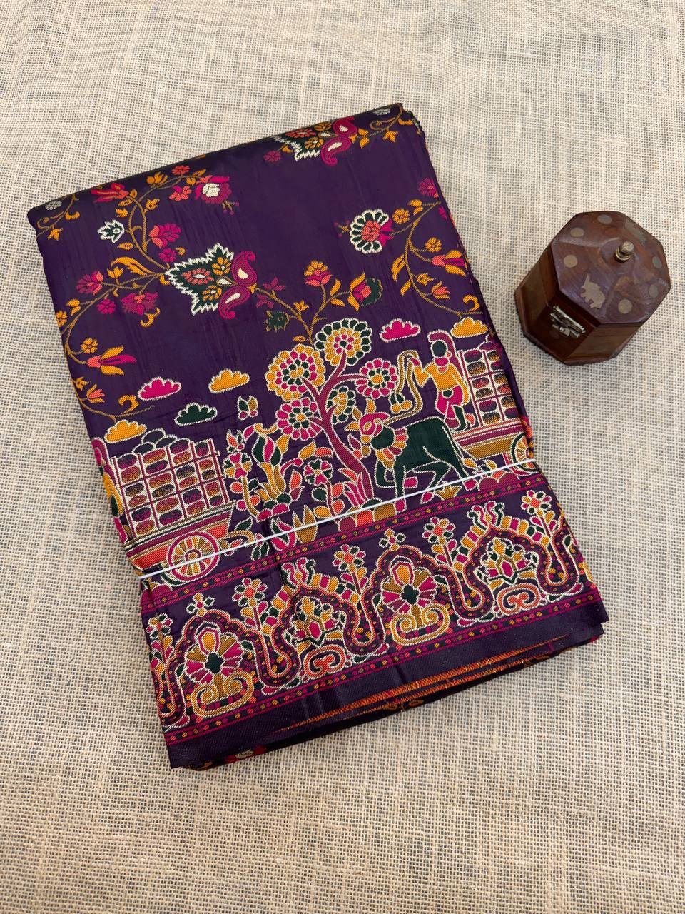 Rajwadi Pashmina Silk Weaving Saree CODE !! F.B.S.
