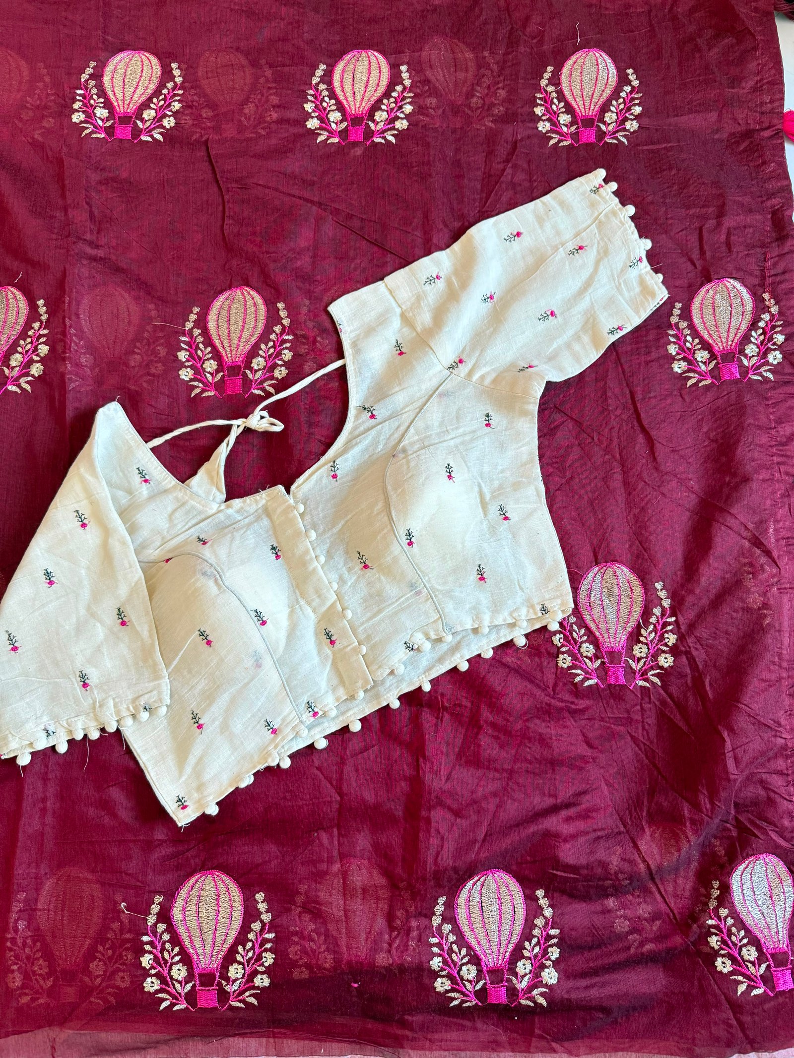 Contemporary Embroidered Chanderi Silk Saree Code !! F.B.S.