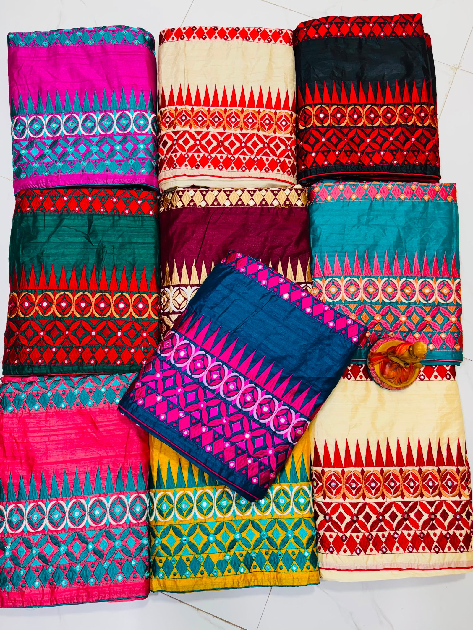 Exclusive Semi Tussar Kathiyawadi Saree Code !! T.T.G.C.