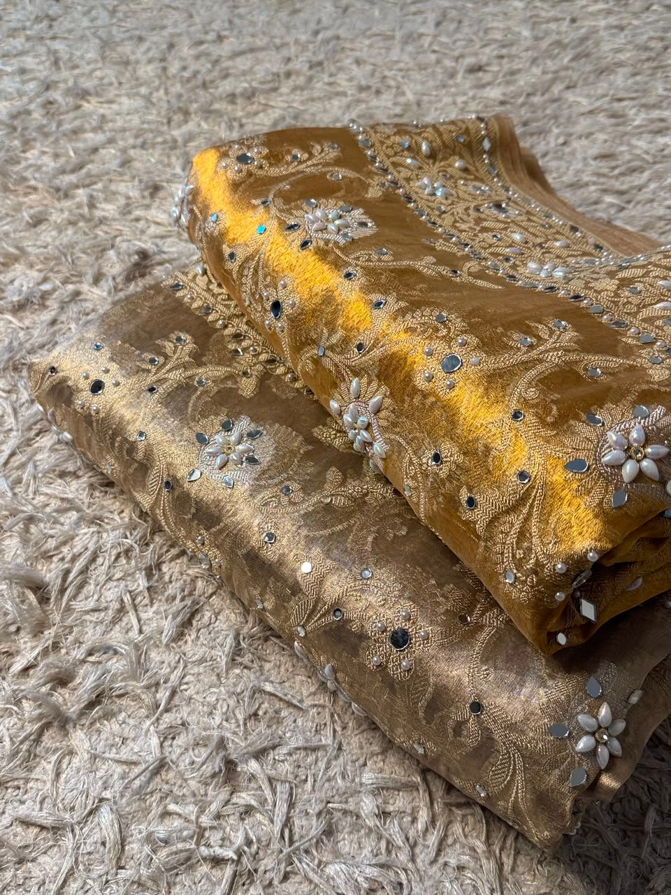 Exquisite Natural Tone Super Soft Tissue Banarasi Saree Code !! F B.S.