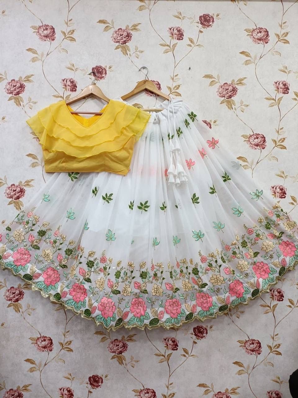 Mother and Daughter Matching Sequin Faux Georgette Lehenga Choli Combo Set Code !! F B.K.W.